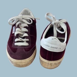 Golden Goose Velvet Maroon Sneakers